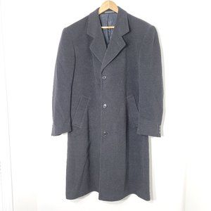 Oscar de la Renta Men's Long Wool Overcoat in Charcoal Black
